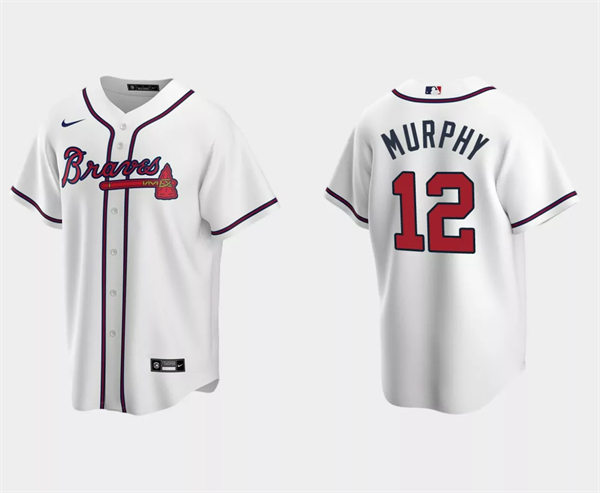 Men's White Atlanta Braves #12 Sean Murphy Cool Base Stitched Baseball Jersey