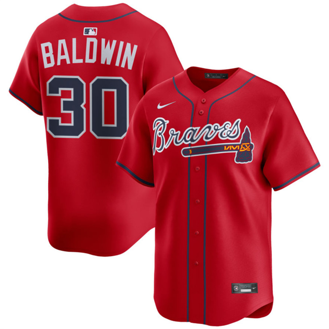 Men's Red Atlanta Braves #30 Drake Baldwin 2025 Alternate Limited Stitched Baseball Jersey