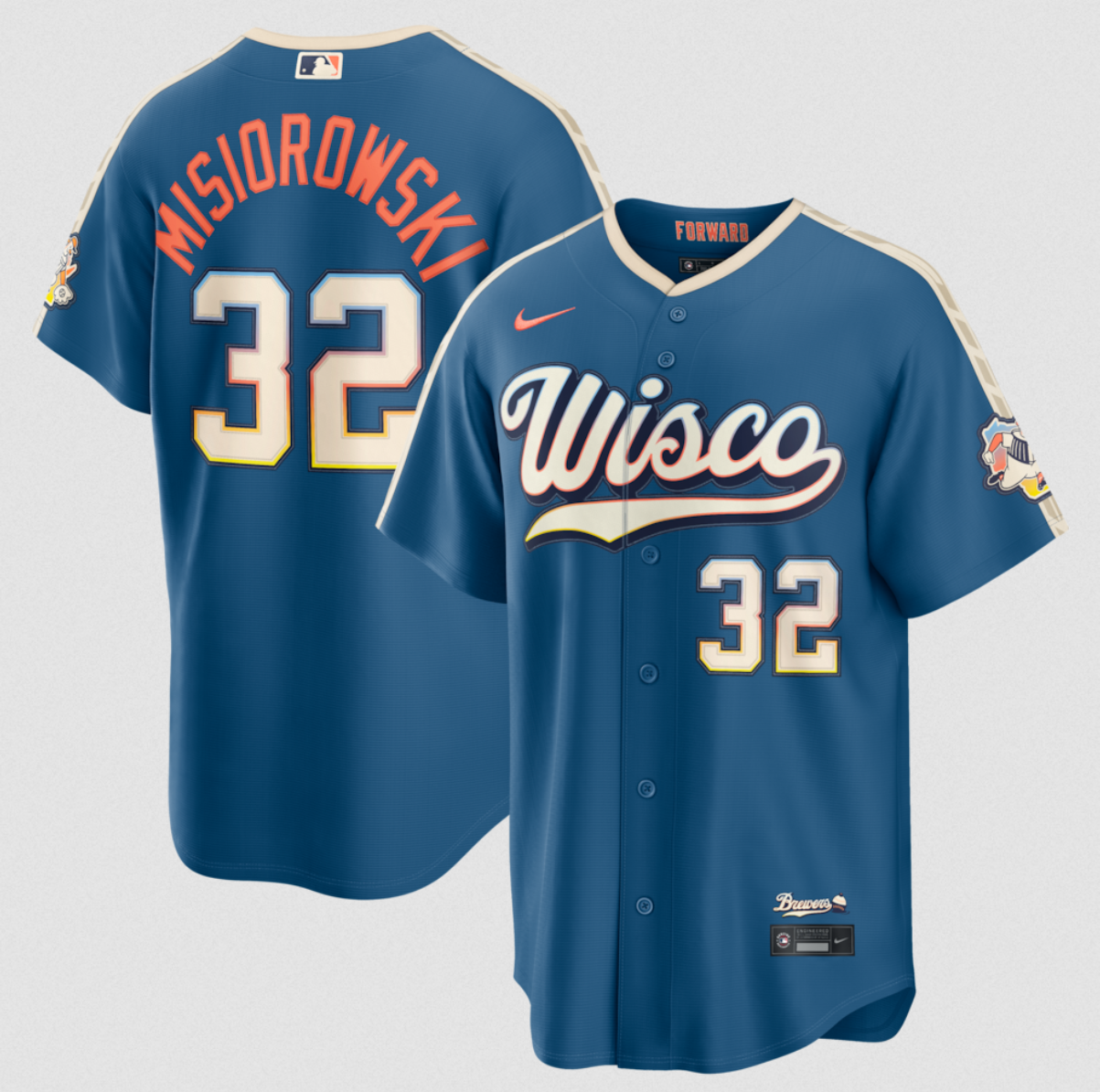 Men's Blue Milwaukee Brewers #32 Jacob Misiorowski Mineral 2026 City Connect Stadium Stitched Baseball Jersey