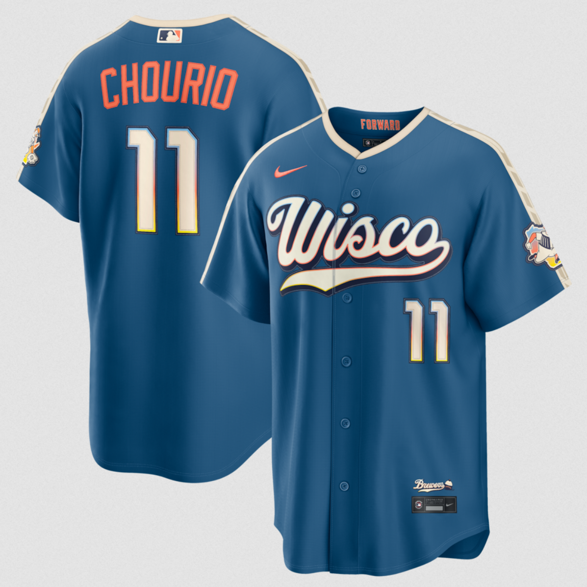 Men's Blue Milwaukee Brewers #11 Jackson Chourio Mineral 2026 City Connect Stadium Stitched Baseball Jersey