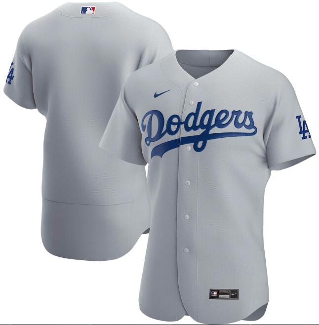 Men's Los Angeles Dodgers Grey Flex Base Stitched MLB Jersey