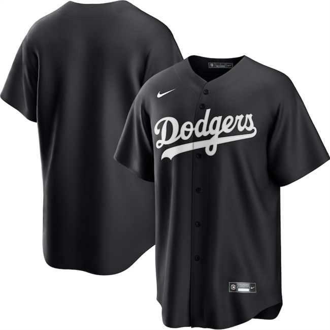 Men's Black Los Angeles Dodgers Blank Lights Out Limited Stitched Baseball Jersey
