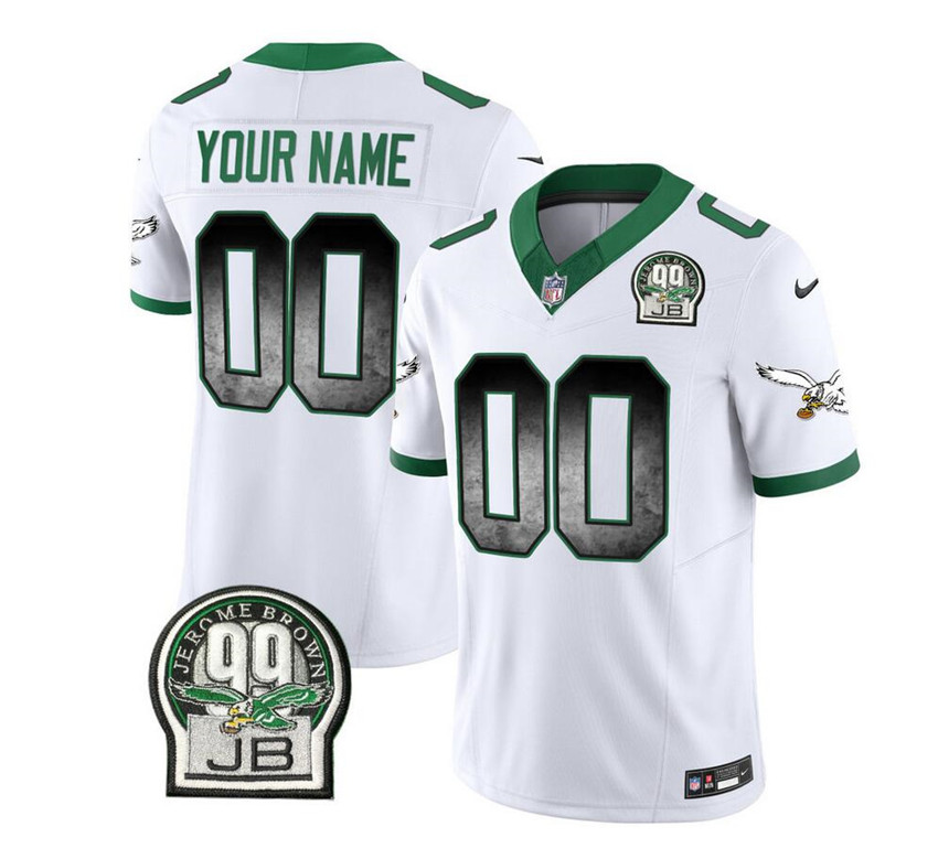 Men's White Philadelphia Eagles Active Player Custom 2023 F.U.S.E. Throwback Vapor Untouchable Limited Stitched Football Jersey