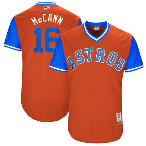 Astros #16 Brian McCann Orange 