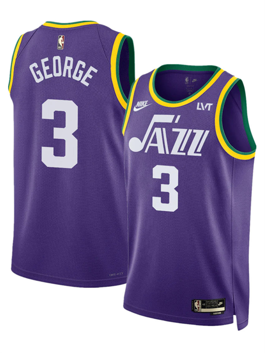 Men's Purple Utah Jazz #3 Keyonte George 2023 Classic Edition Stitched Basketball Jersey