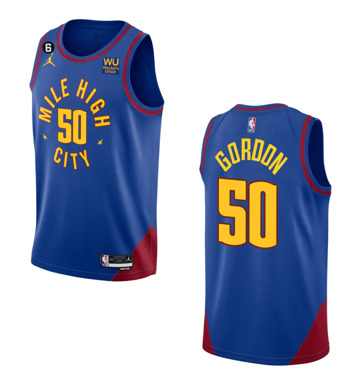 Men's Royal Denver Nuggets #50 Aaron Gordon 2022/23 Statement Edition Stitched Jersey