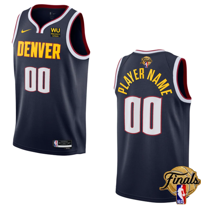 Men's Navy Denver Nuggets Active Player Custom 2023 Finals Icon Edition Stitched Basketball Jersey