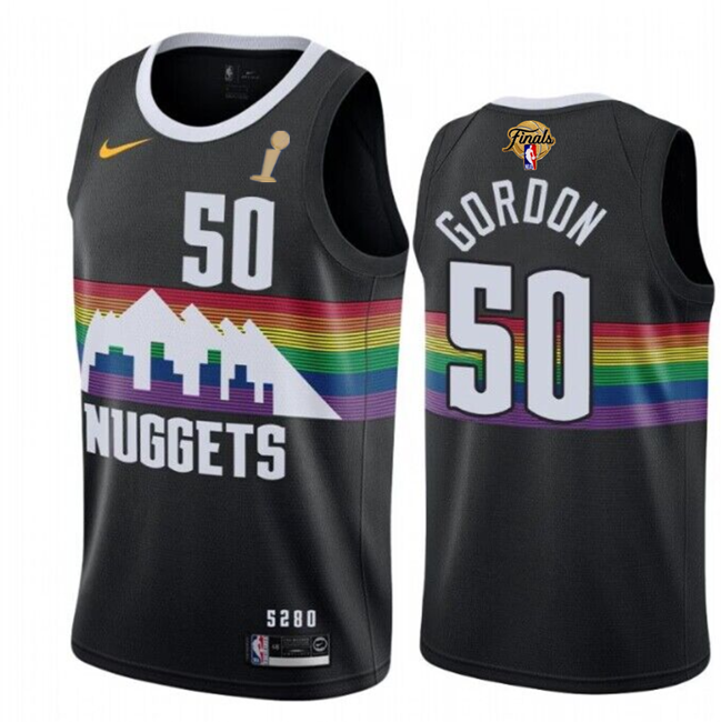 Men's Black Denver Nuggets #50 Aaron Gordon 2023 Finals Champions City Edition Stitched Basketball Jersey