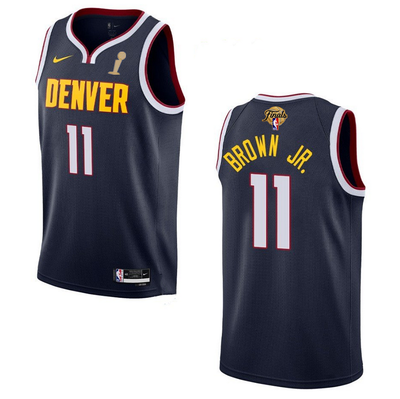Men's Navy Denver Nuggets #11 Bruce Brown 2023 Finals Champions Icon EditionStitched Basketball Jersey