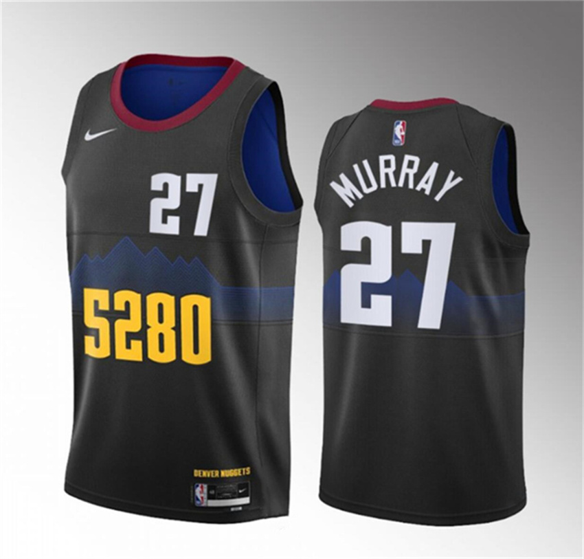 Men's Black Denver Nuggets Active Player Custom 2023 City Edition Stitched Basketball Jersey
