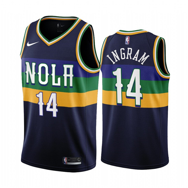 Men's Black New Orleans Pelicans #14 Brandon Ingram 2022/23 City Edition Stitched Basketball