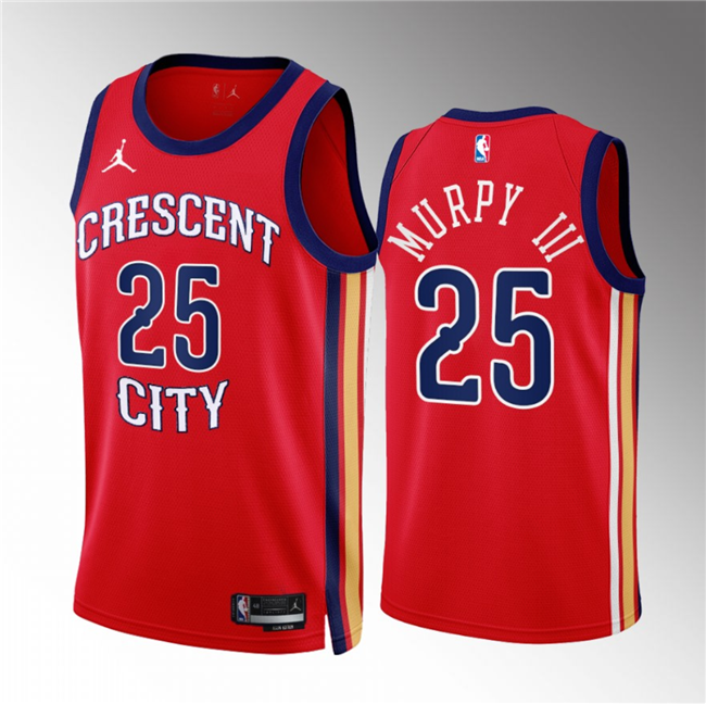 Men's Red New Orleans Pelicans #25 Trey Murphy III 2022/23 Statement Edition Stitched Basketball Jersey