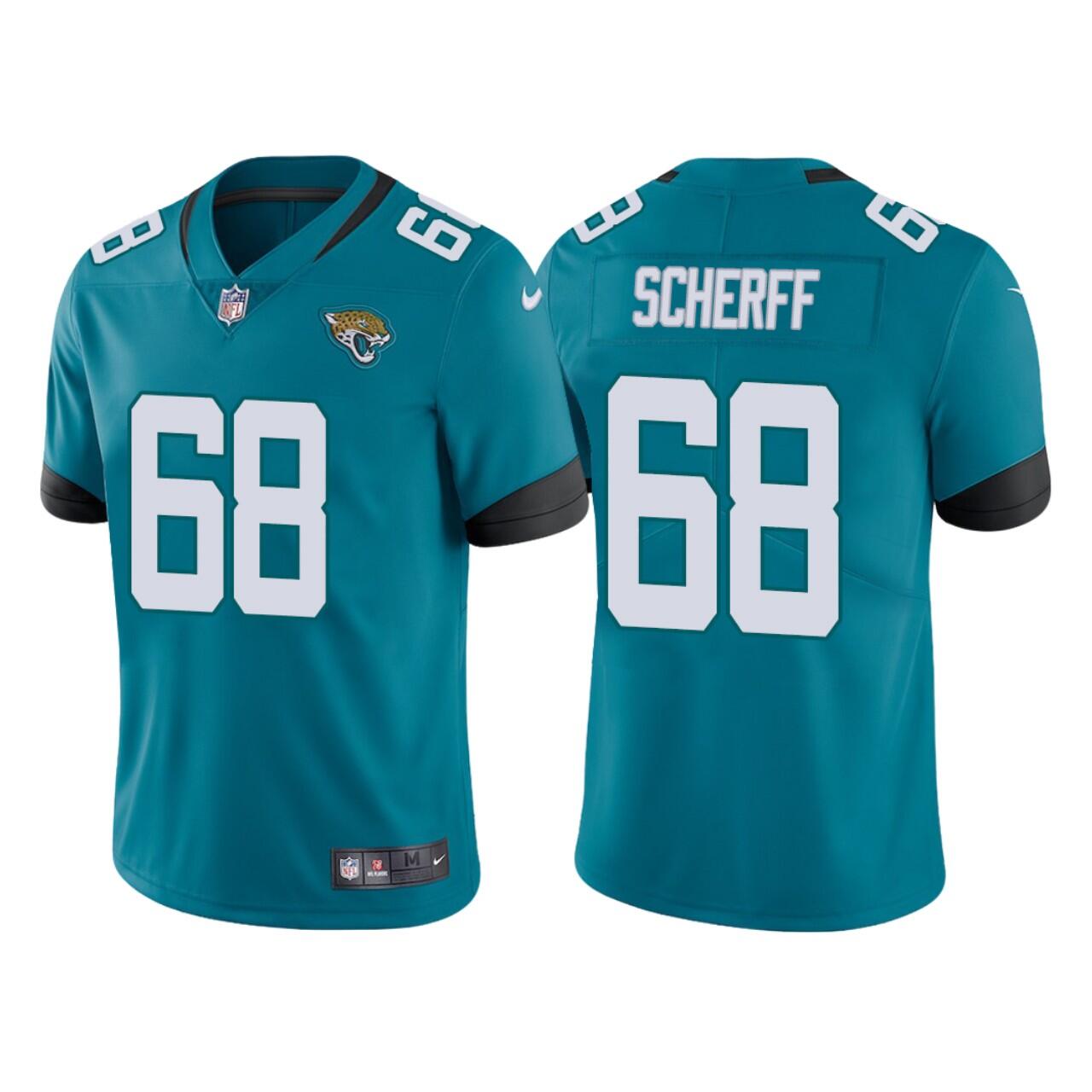 Men's Teal Jacksonville Jaguars #68 Brandon Scherff Vapor Untouchable Limited Stitched  Jersey
