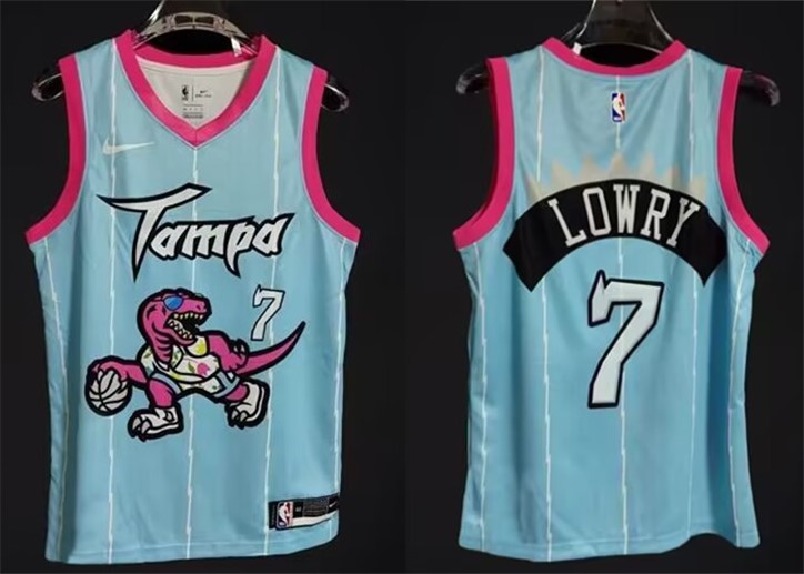 Men's Blue Toronto Raptors #7 Kyle Lowry Tampa City Jersey