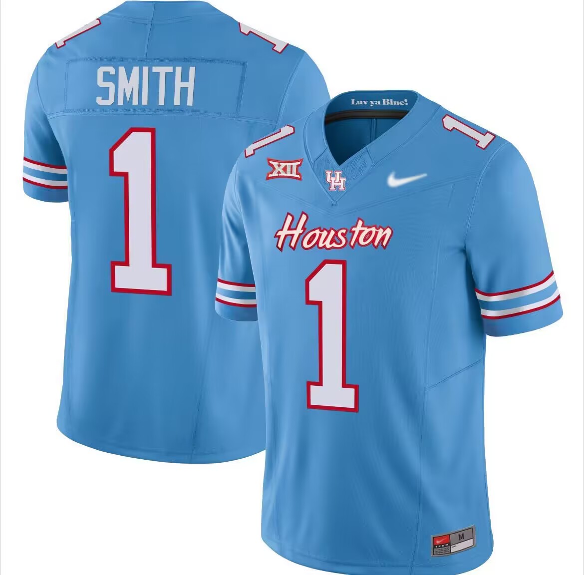 Men's Blue Houston Cougars unveil Oilers-inspired football uniforms