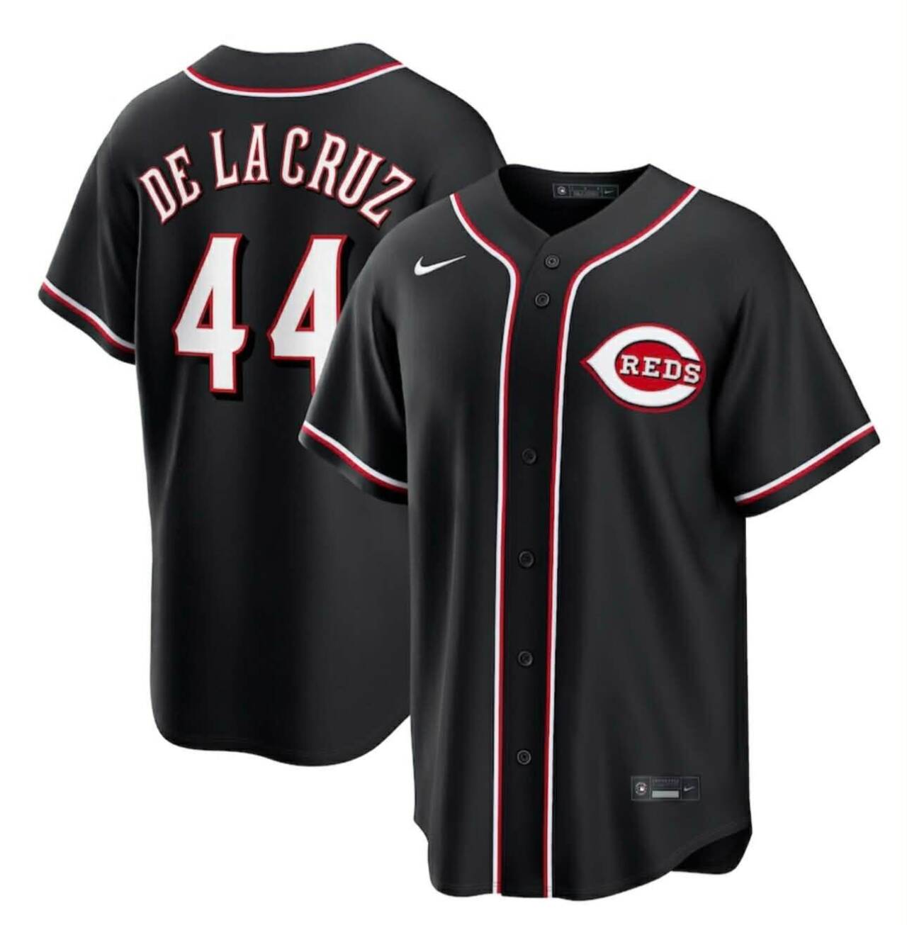 Men's Black Cincinnati Reds #44 Elly De La Cruz Active Player 2026 Stitched Baseball Jersey