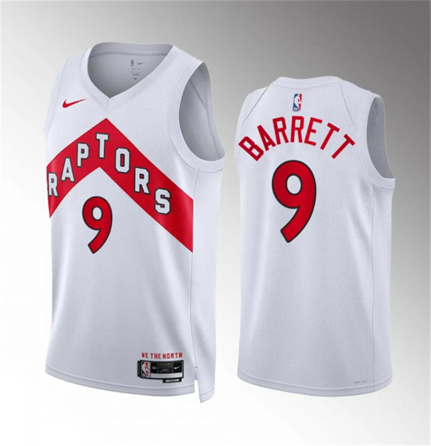 Men's White Toronto Raptors #9 RJ Barrett Association Edition Stitched Basketball Jersey