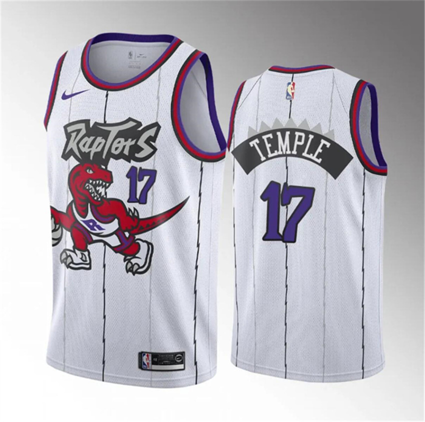 Men's White Toronto Raptors #17 Garrett Temple Classic Edition Stitched Basketball Jersey