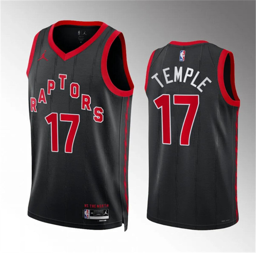 Men's Black Toronto Raptors #17 Garrett Temple Statement Edition Stitched Basketball Jersey