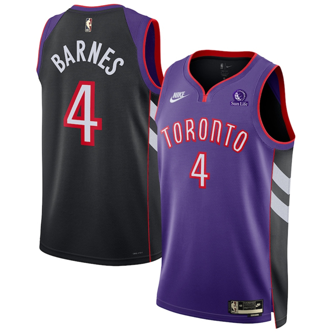 Men's Purple Toronto Raptors #4 Scottie Barnes 2024/25 Classic Edition Swingman Stitched Basketball Jersey