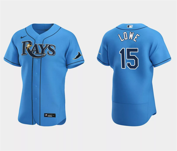 Men's Light Blue Tampa Bay Rays #15 Josh Lowe Flex Base Stitched Jersey