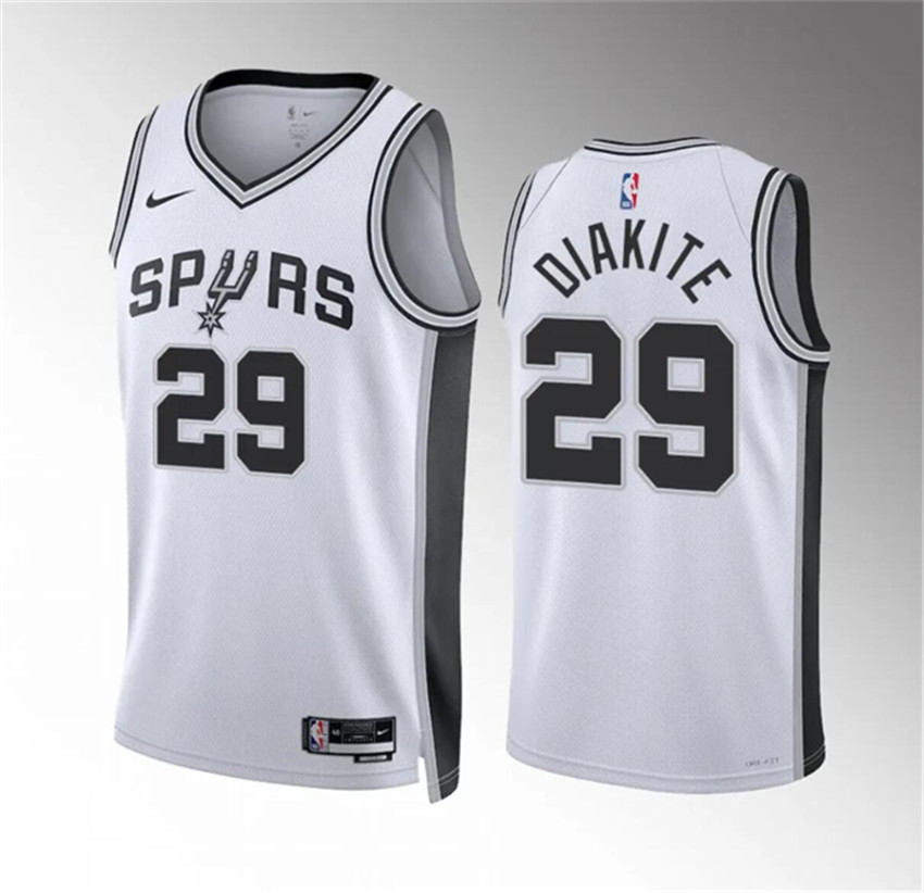 Men's White San Antonio Spurs #29 Mamadi Diakite Association Edition Stitched Basketball Jersey
