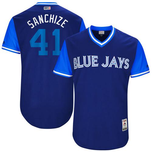 Blue Jays #41 Aaron Sanchez Navy