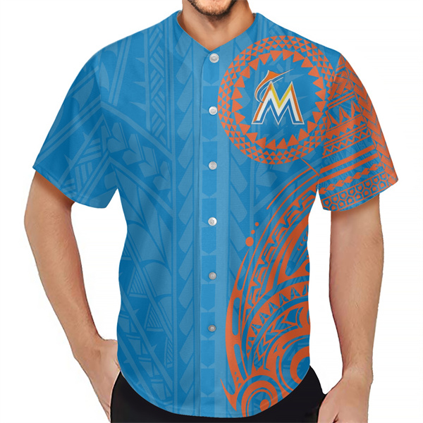 Men's Blue Miami Marlins Baseball Jersey