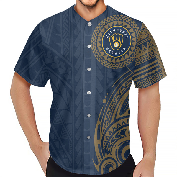 Men's Navy Milwaukee Brewers Baseball Jersey