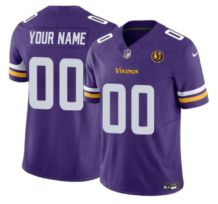Men's Purple Minnesota Vikings Active Player Custom 2023 F.U.S.E. With John Madden Patch Vapor Limited Stitched Football Jersey