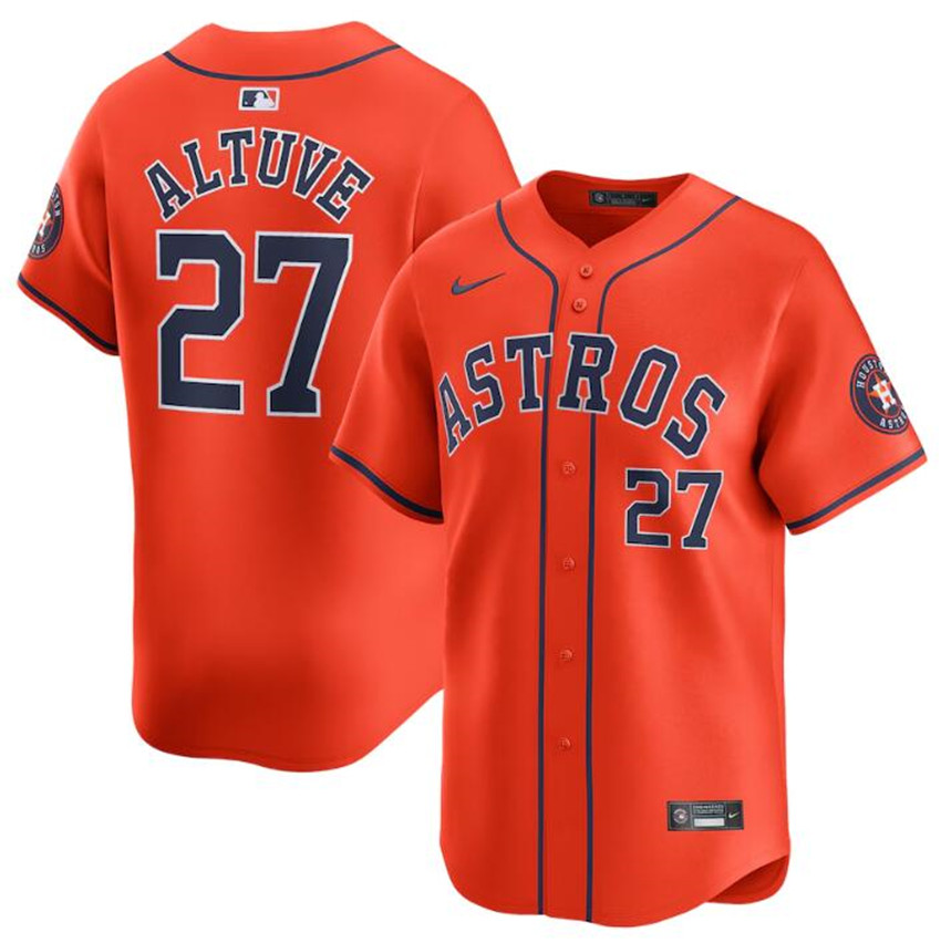 Men's Orange Houston Astros #27 Jose Altuve 2024 Alternate Limited Stitched Baseball Jersey