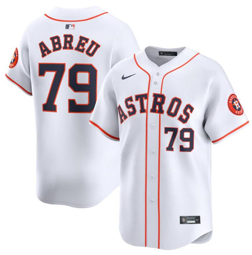 Men's White Houston Astros #79 Jose Abreu 2024 Home Limited Stitched Baseball Jersey