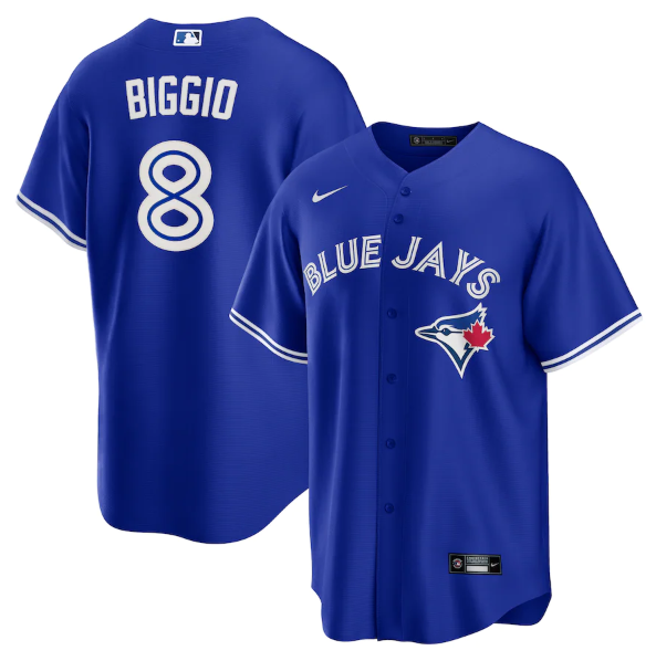 Men's Royal Toronto Blue Jays #8 Cavan Biggio Cool Base Stitched Jersey