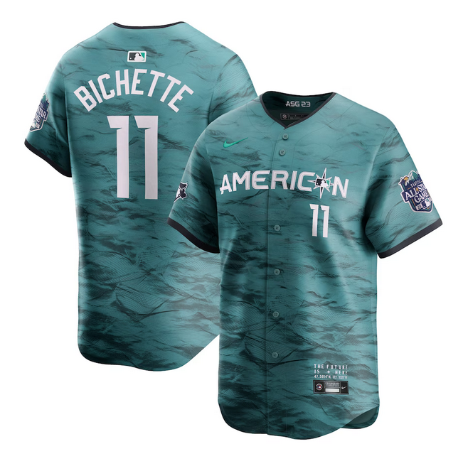 Men's Teal Toronto Blue Jays #11 Bo Bichette 2023 All-star Cool Base Stitched Jersey