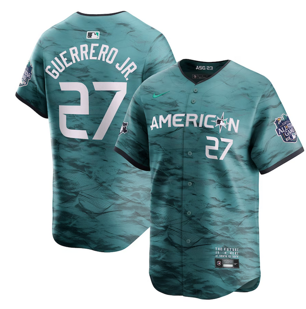 Men's Teal Toronto Blue Jays #27 Vladimir Guerrero Jr. 2023 All-star Cool Base Stitched Jersey