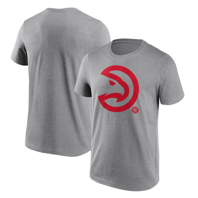 Men's Grey Atlanta Hawks Mono Logo T-Shirt
