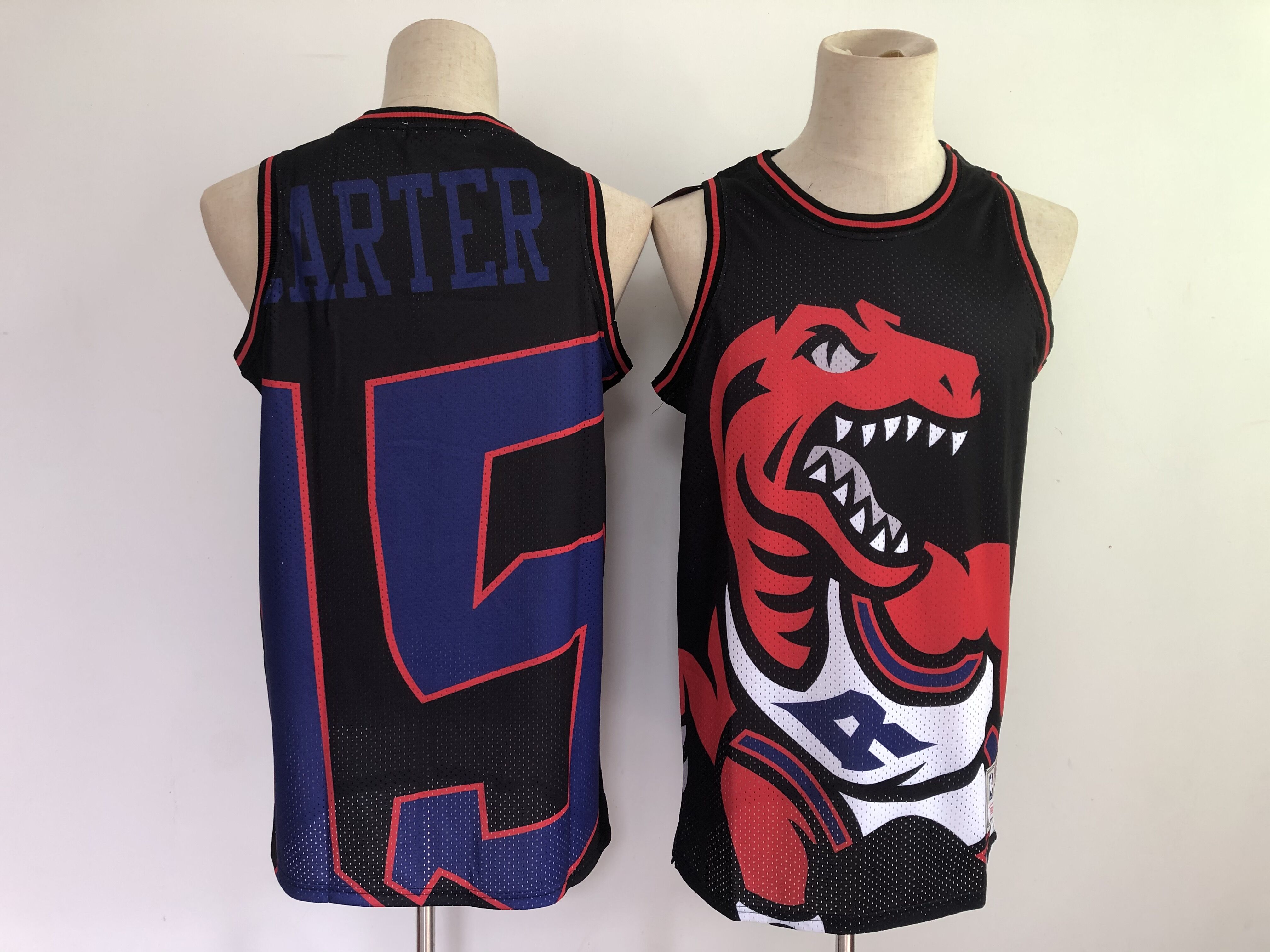 Men's Black Toronto Raptors #15 Vince Carter Big Face Throwback Stitched Jersey