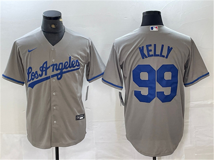 Men's Grey Los Angeles Dodgers #99 Joe Kelly 2024 Cool Base Limited Stitched Baseball Jersey