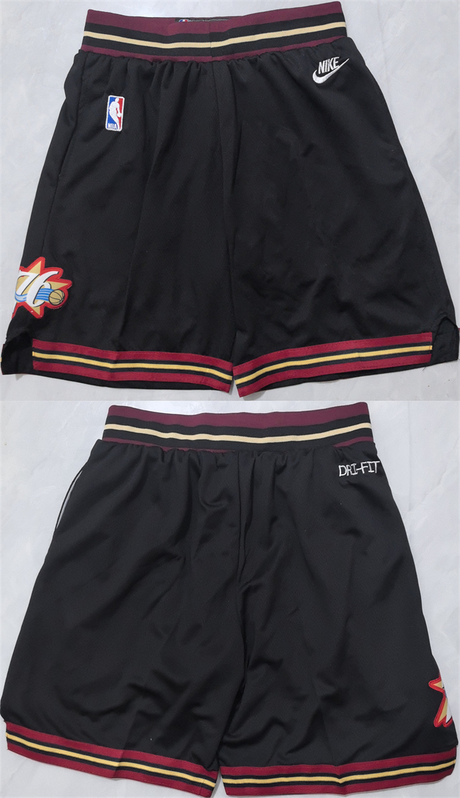 Men's Black Philadelphia 76ers Shorts (Run Small)
