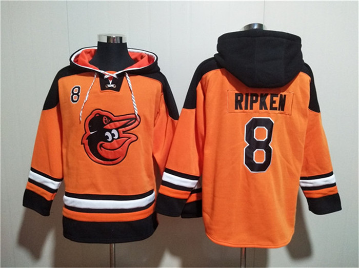 Men's Orange Baltimore Orioles Customized Must-Have Lace-Up Pullover Hoodie