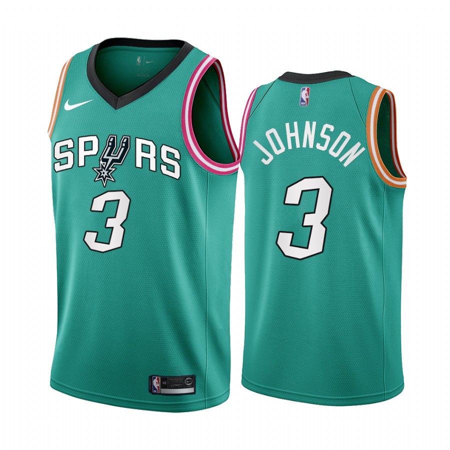 Men's Teal San Antonio Spurs #3 Keldon Johnson 2022-23 City Edition Stitched Jersey
