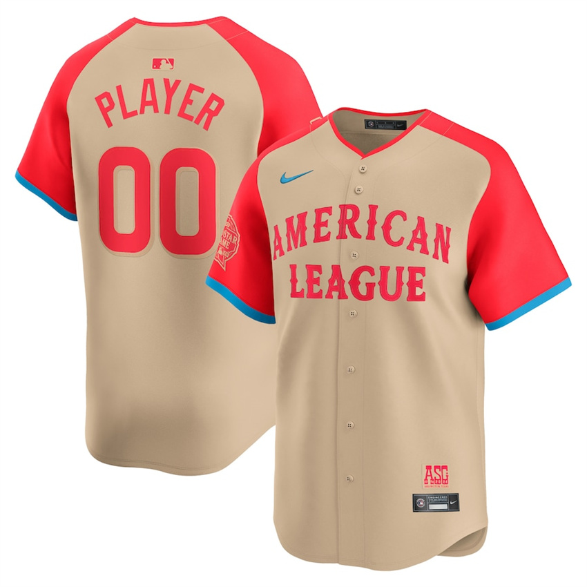 Men's Cream American League Active Player Custom 2024 All-Star Limited  Stitched Baseball Jersey
