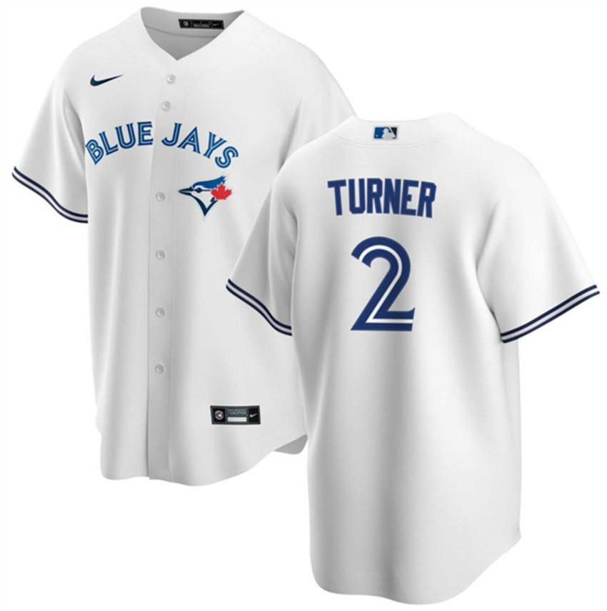 Men's White Toronto Blue Jays #2 Justin Turner Cool Base Stitched Jersey