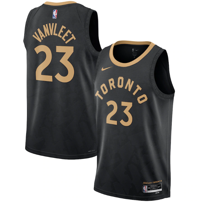 Men's Black Toronto Raptors #23 Fred VanVleet 2022/23 City Edition Stitched Basketball Jersey