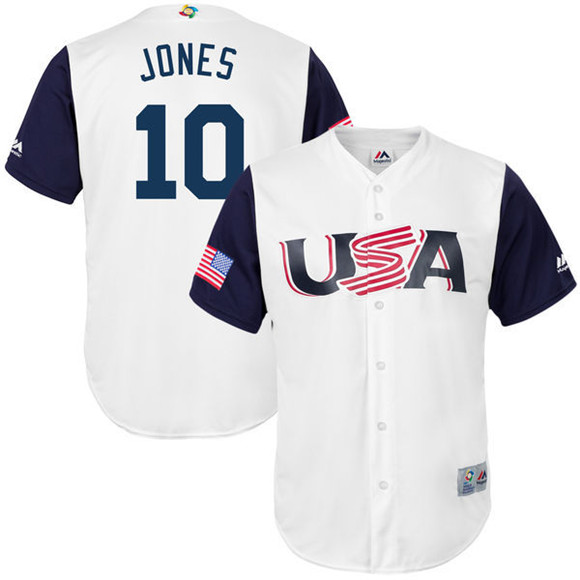 Men's White USA Baseball Active Player Custom 2017 World Baseball Classic Stitched Baseball Jersey