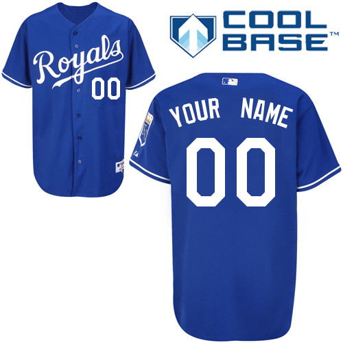 Men's Blue Kansas City Royals Personalized Cool Base Stitched Jersey