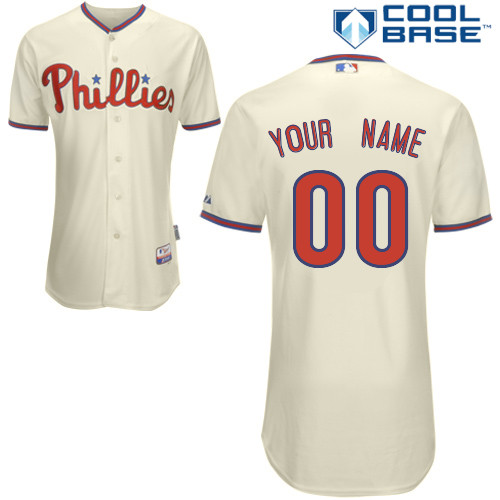Men's Cream Philadelphia Phillies Personalized Cool Base Jersey