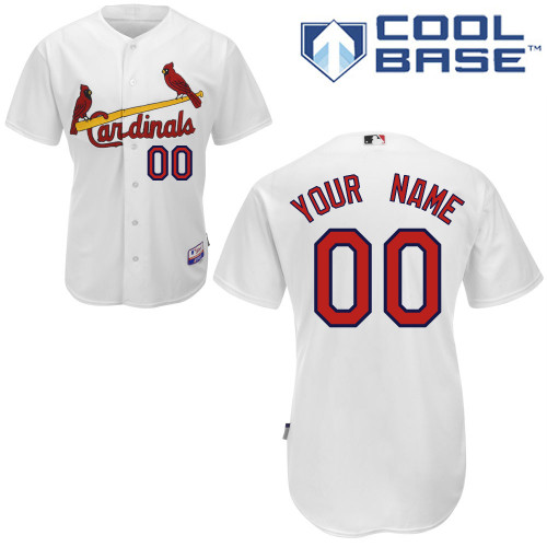 Men's White St.Louis Cardinals Customized Cool Base Stitched Jersey