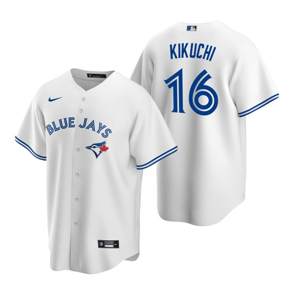 Men's White Toronto Blue Jays #16 Yusei Kikuchi Cool Base Stitched Jersey