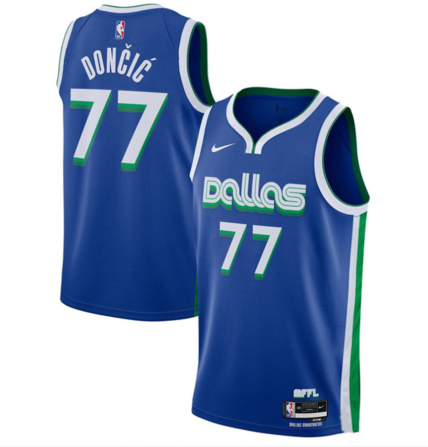Youth Blue Dallas Mavericks #77 Luka Doncic City Edition Stitched Basketball Jersey